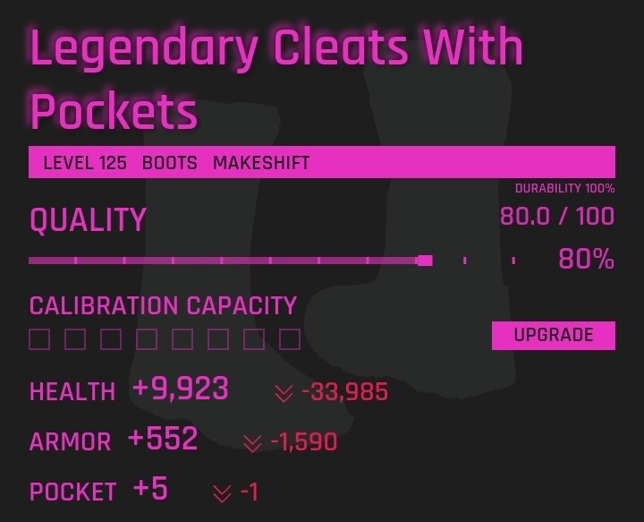 Legendary Boots Lv.125 Pocket+5 Makeshift